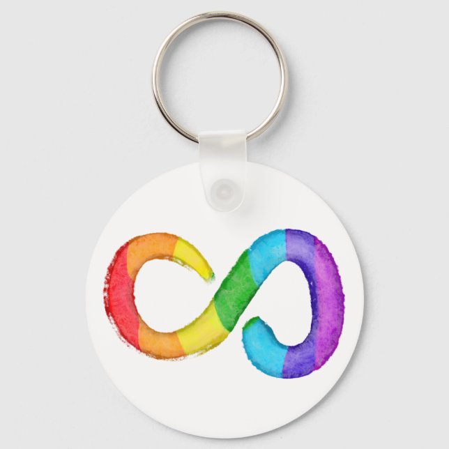 Neurodiversity Autism Awareness Acceptance Rainbow Keychain (Front)