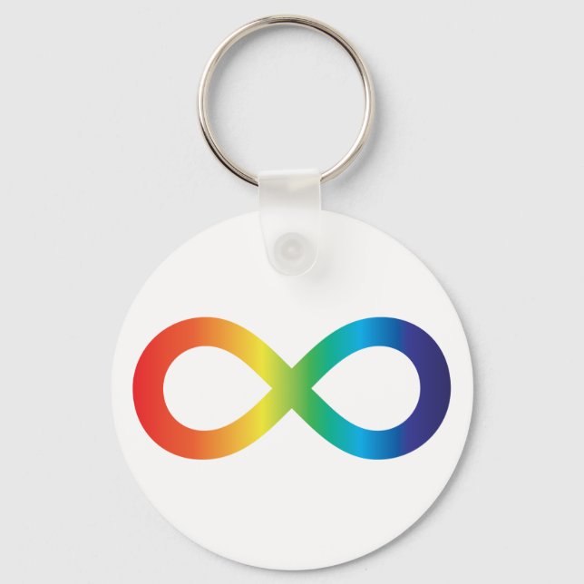 Neurodiversity Autism Awareness Acceptance Rainbow Keychain (Front)
