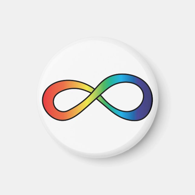 Neurodiversity Autism Awareness Acceptance Rainbow Magnet (Front)