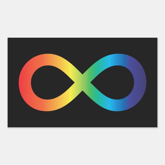 Neurodiversity Autism Awareness Acceptance Rainbow Rectangular Sticker (Front)