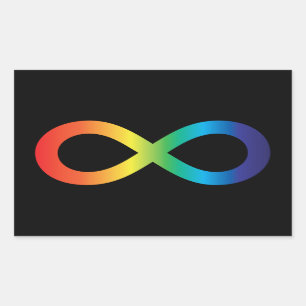 Neurodiversity Autism Awareness Acceptance Rainbow Rectangular Sticker