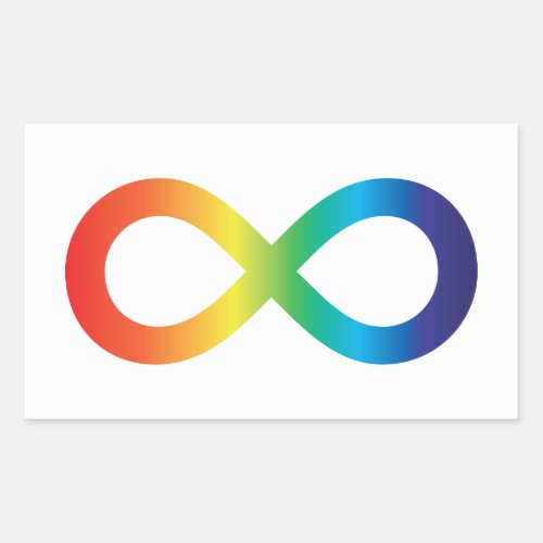 Neurodiversity Autism Awareness Acceptance Rainbow Rectangular Sticker