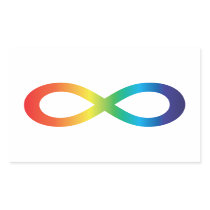 Neurodiversity Autism Awareness Acceptance Rainbow Rectangular Sticker