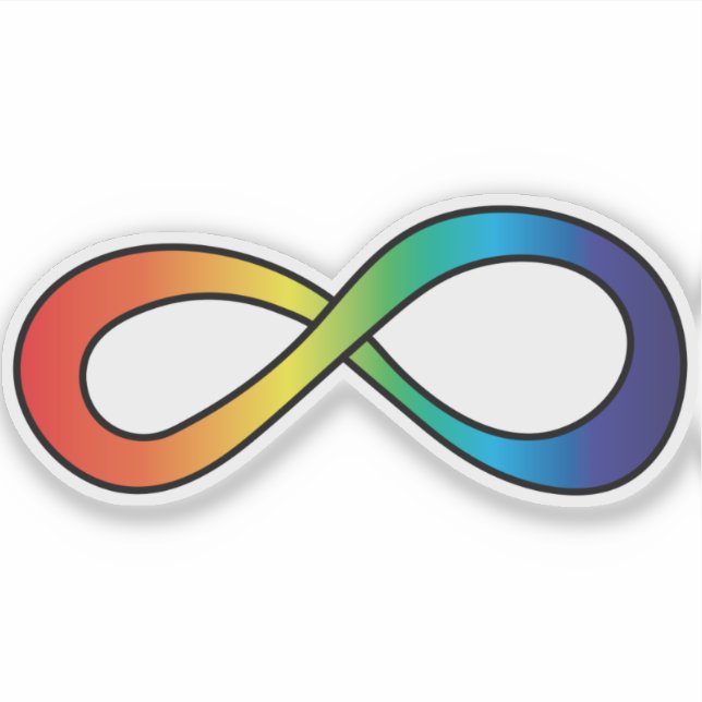 Neurodiversity Autism Awareness Acceptance Rainbow Sticker (Front)