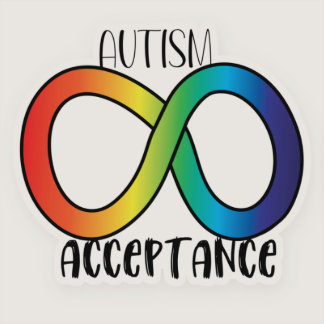 Neurodiversity Autism Awareness Acceptance Rainbow Sticker