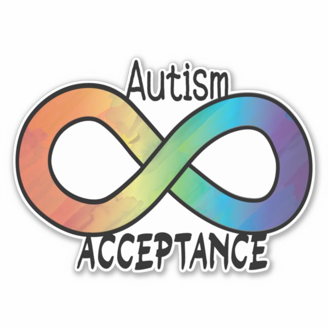 Neurodiversity Autism Awareness Acceptance Rainbow Sticker (Front)