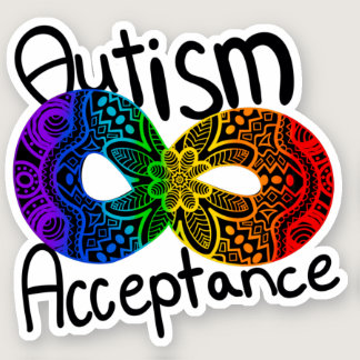 Neurodiversity Autism Awareness Acceptance Rainbow Sticker