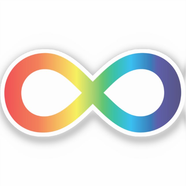 Neurodiversity Autism Awareness Acceptance Rainbow Sticker (Front)
