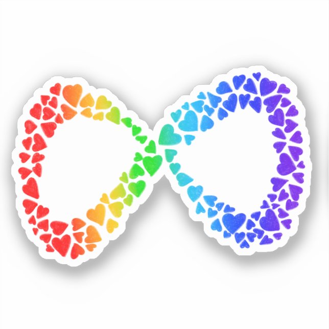 Neurodiversity Autism Awareness Acceptance Rainbow Sticker (Front)