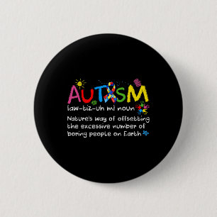 Neurodiversity Autism Awareness Noun Definition Me Button