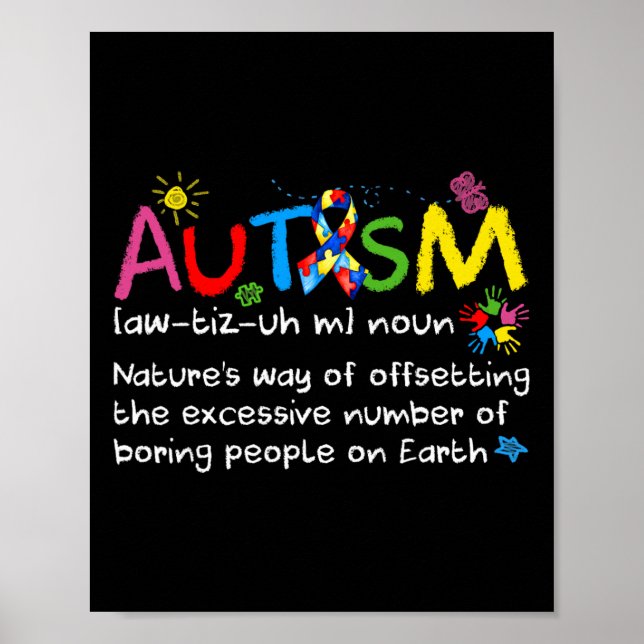 Neurodiversity Autism Awareness Noun Definition Me Poster (Front)