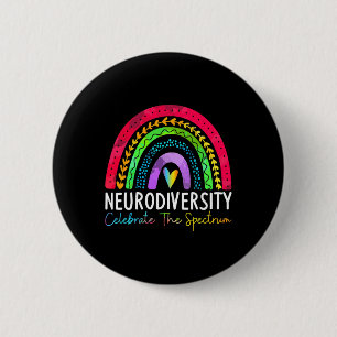 Neurodiversity Autism Spectrum Asd Adhd Rainbow Bo Button