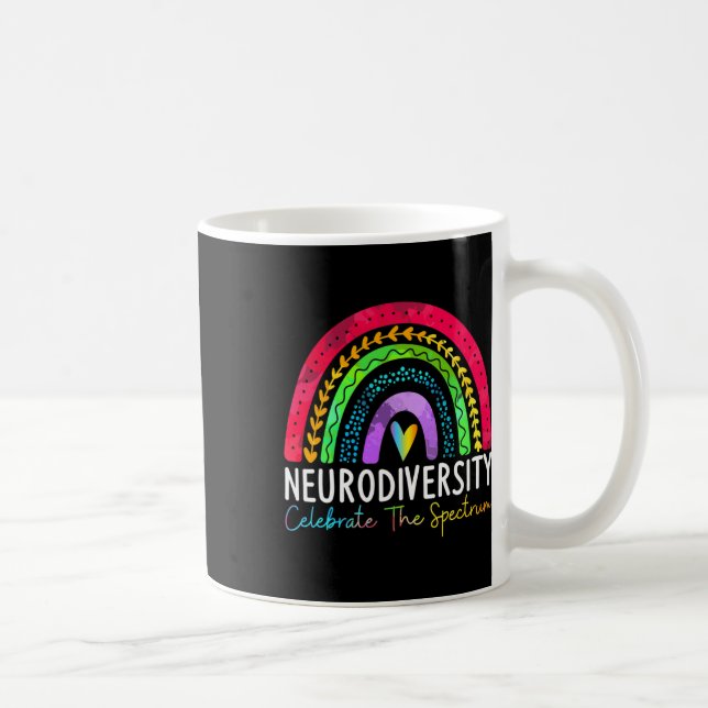 Neurodiversity Autism Spectrum Asd Adhd Rainbow Bo Coffee Mug (Right)