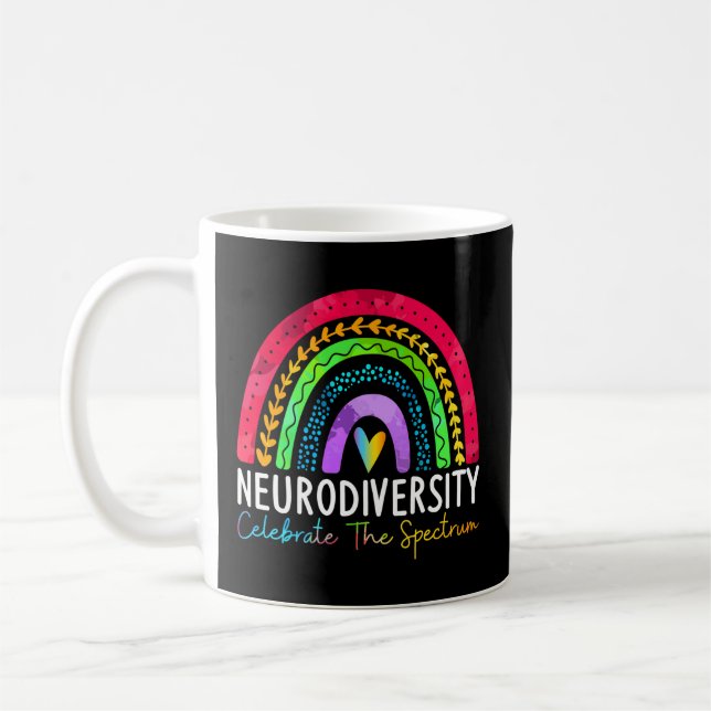 Neurodiversity Autism Spectrum Asd Adhd Rainbow Bo Coffee Mug (Left)