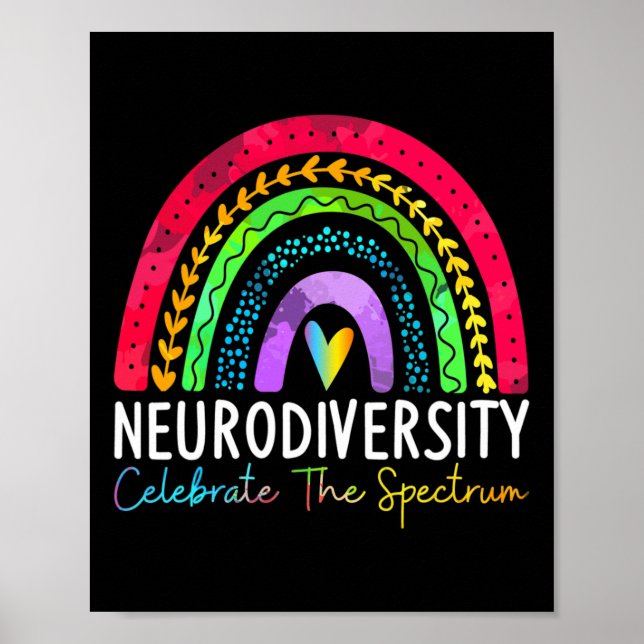 Neurodiversity Autism Spectrum Asd Adhd Rainbow Bo Poster (Front)