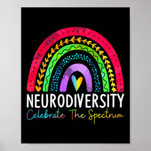 Neurodiversity Autism Spectrum Asd Adhd Rainbow Bo Poster