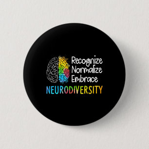 Neurodiversity Autism Spectrum Asd Adhd Rainbow Br Button