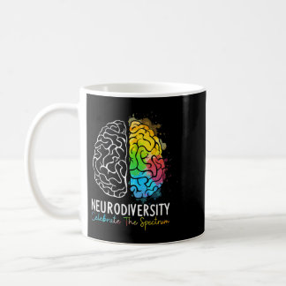 Neurodiversity Autism Spectrum ASD ADHD Rainbow Br Coffee Mug