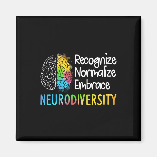 Neurodiversity Autism Spectrum Asd Adhd Rainbow Br Magnet (Front)
