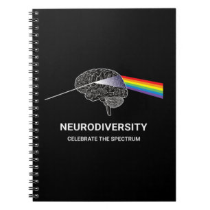 Neurodiversity Autism Spectrum ASD ADHD Rainbow Br Notebook