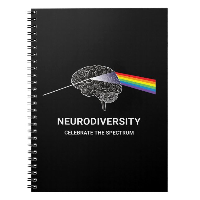 Neurodiversity Autism Spectrum ASD ADHD Rainbow Br Notebook (Front)