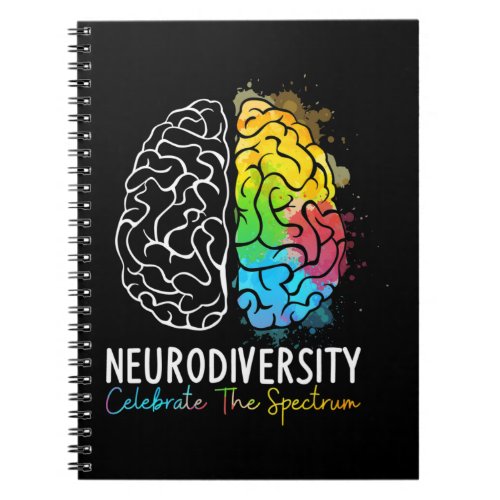 Neurodiversity Autism Spectrum ASD ADHD Rainbow Br Notebook