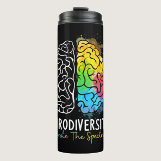 Neurodiversity Autism Spectrum ASD ADHD Rainbow Br Thermal Tumbler