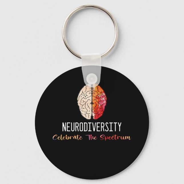 Neurodiversity Autism Spectrum ASD ADHD Rainbow Keychain (Front)