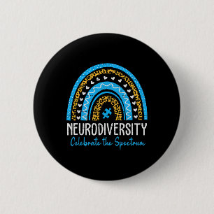 Neurodiversity Autism Spectrum Asd Adhd Rainbow Le Button