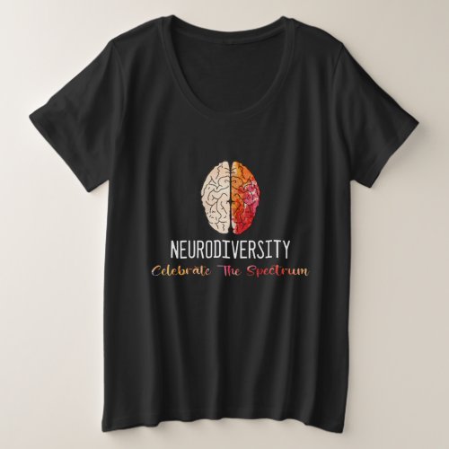 Neurodiversity Autism Spectrum ASD ADHD Rainbow Plus Size T_Shirt