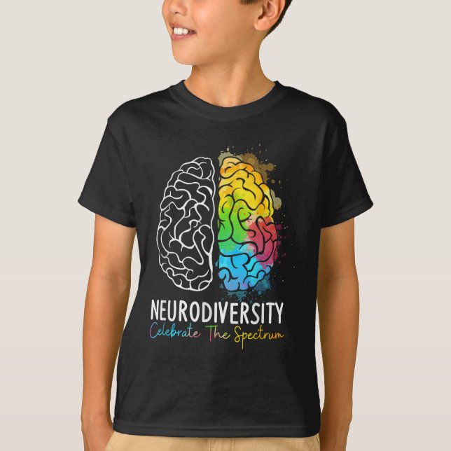 Neurodiversity - Autism Spectrum Asd Adhd Rainbow T-Shirt (Front)