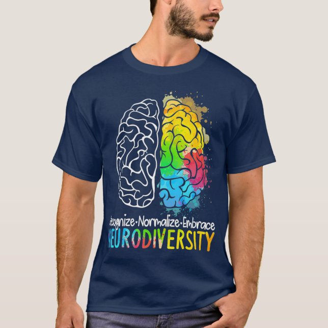 Neurodiversity  Autism Spectrum ASD ADHD Rainbow T-Shirt (Front)