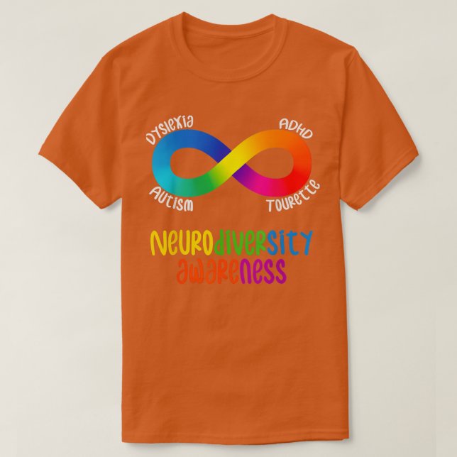 Neurodiversity Awareness ADHD Autism Dyslexia Tour T-Shirt (Design Front)
