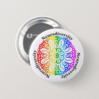 Neurodiversity Awareness Rainbow Mandala Button