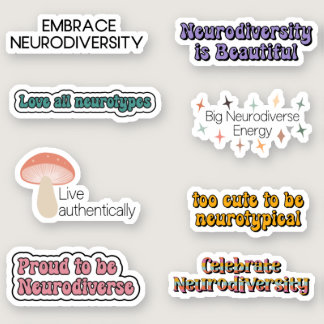 Neurodiversity Awareness Typography Sticker Pack