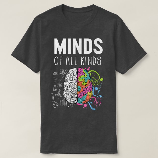 Neurodiversity Brain ADHD Autism Awareness Mom Wom T-Shirt (Design Front)