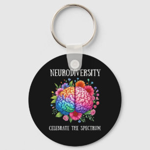 Neurodiversity Brain Adhd Awareness Asd Autism Keychain