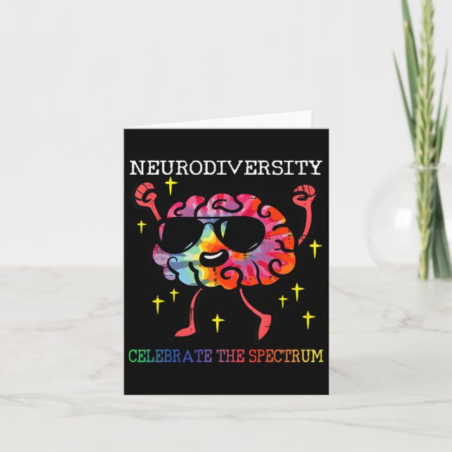 Neurodiversity Brain Autism Awareness Asd Adhd Men Card (Front)