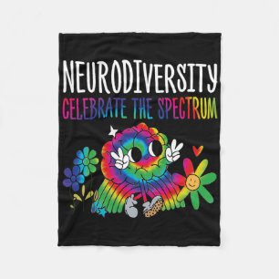 Neurodiversity Brain Autism Awareness Asd Adhd Men Fleece Blanket