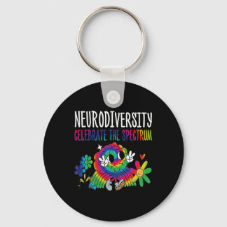 Neurodiversity Brain Autism Awareness Asd Adhd Men Keychain