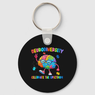 Neurodiversity Brain Autism Awareness Asd Adhd Men Keychain