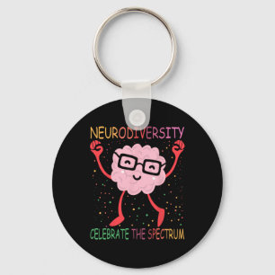 Neurodiversity Brain Autism Awareness Asd Adhd Men Keychain