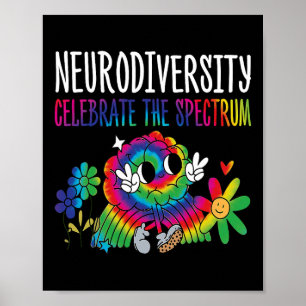 Neurodiversity Brain Autism Awareness Asd Adhd Men Poster