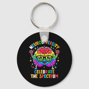 Neurodiversity Brain Autism Awareness Keychain