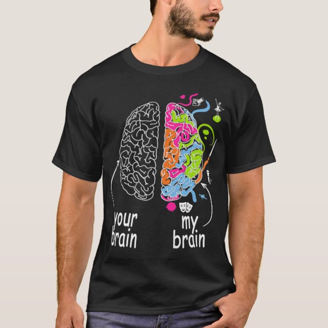 Neurodiversity brain Gift idea for Dyslexia ADHD A T-Shirt (Front)