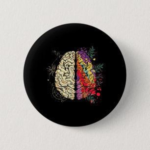 Neurodiversity Brain Mental Health Autism Awarenes Button