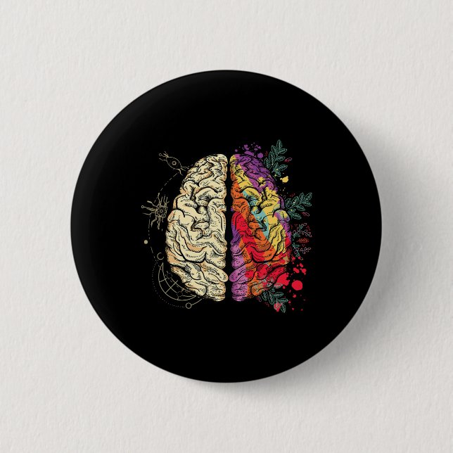 Neurodiversity Brain Mental Health Autism Awarenes Button (Front)