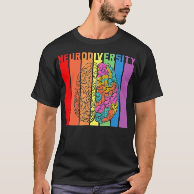 Neurodiversity Brain Neurodiverse  T-Shirt (Front)