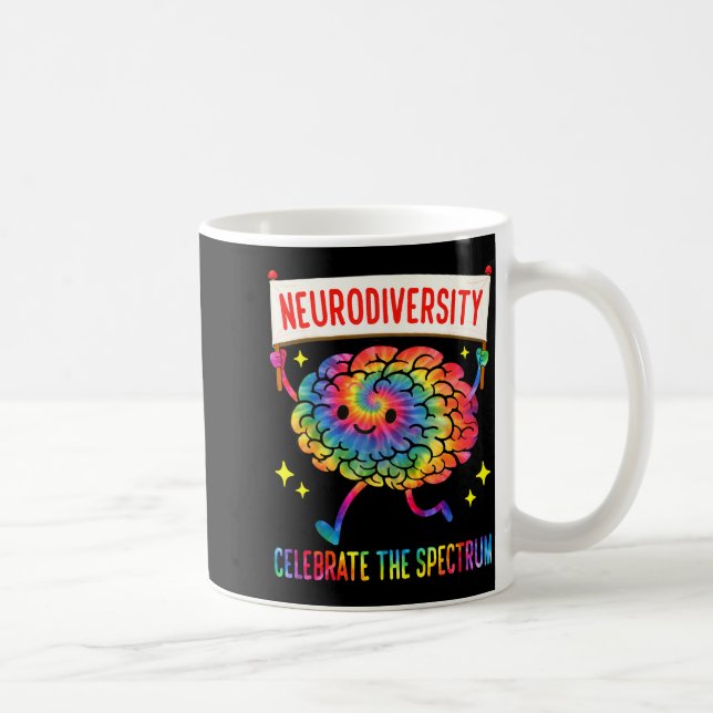 Neurodiversity brain spectrum autism awareness coffee mug (Right)