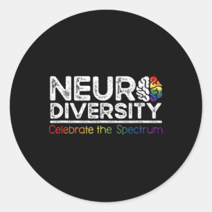 Neurodiversity Celebrate Mental Health Adhd Autism Classic Round Sticker